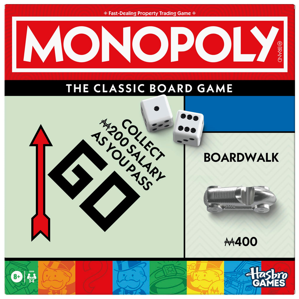 Monopoly Board Game with Storage Tray & Larger Tokens | Ages 8+ | 2-6 Players