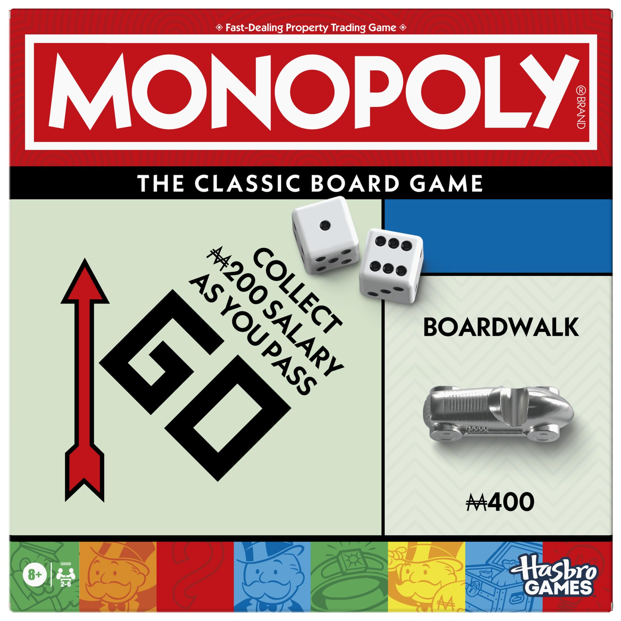 Monopoly Board Game with Storage Tray & Larger Tokens | Ages 8+ | 2-6 Players