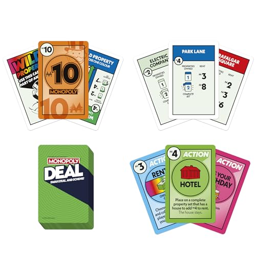 Monopoly Deal Card Game — Quick 15-Minute Family Fun for 2-5 Players (Ages 8+)