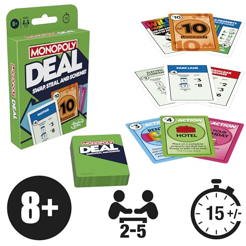 Monopoly Deal Card Game - English Version | Fast 15-Minute Real Estate Fun
