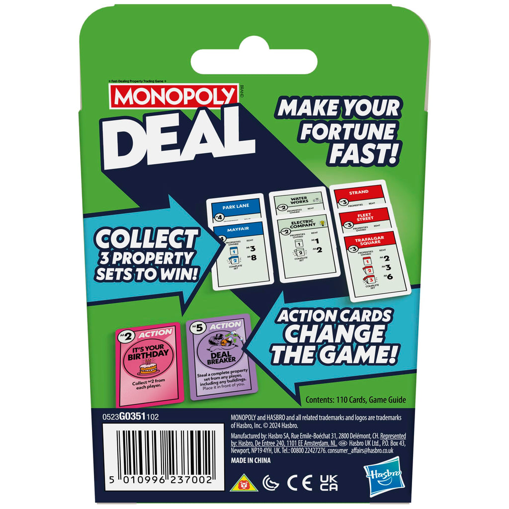 Monopoly Deal Card Game - English Version | Fast 15-Minute Real Estate Fun