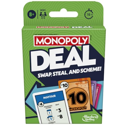Monopoly Deal Card Game – Fast, Fun Property Trading for Ages 8–99