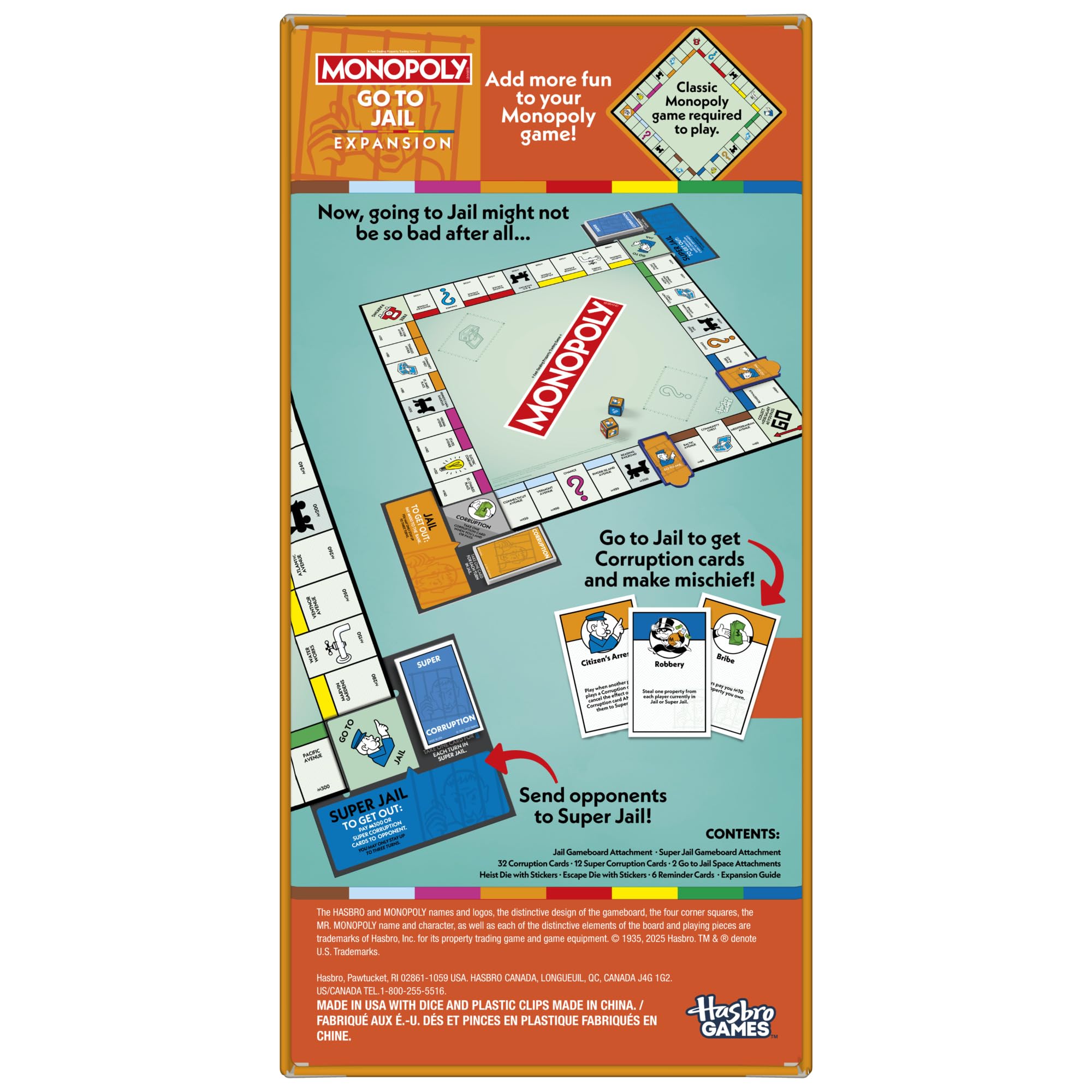 Monopoly Go to Jail Expansion – Quick Play for 2-6 Players (Ages 8+)