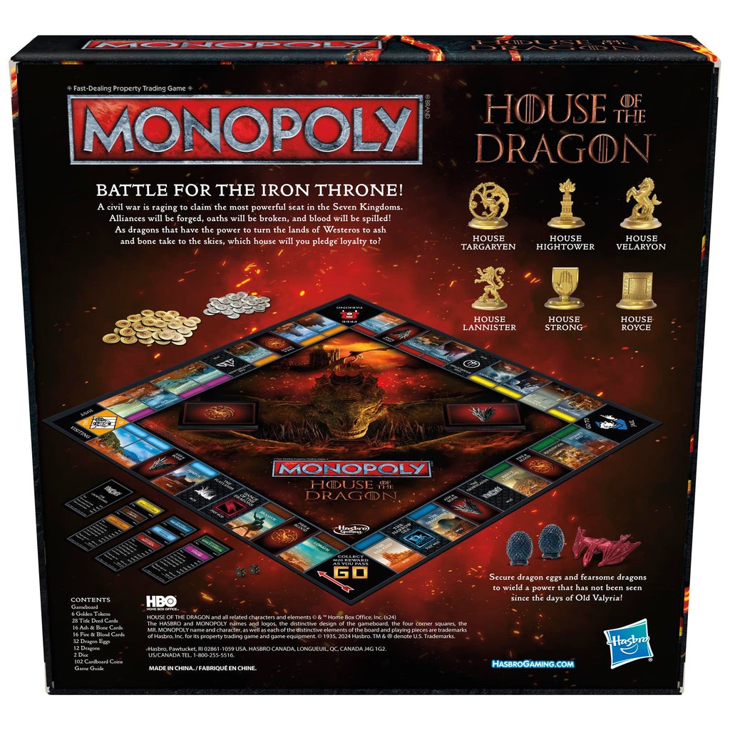 Monopoly House of the Dragon Edition Board Game – 2-6 Players, Ages 17+