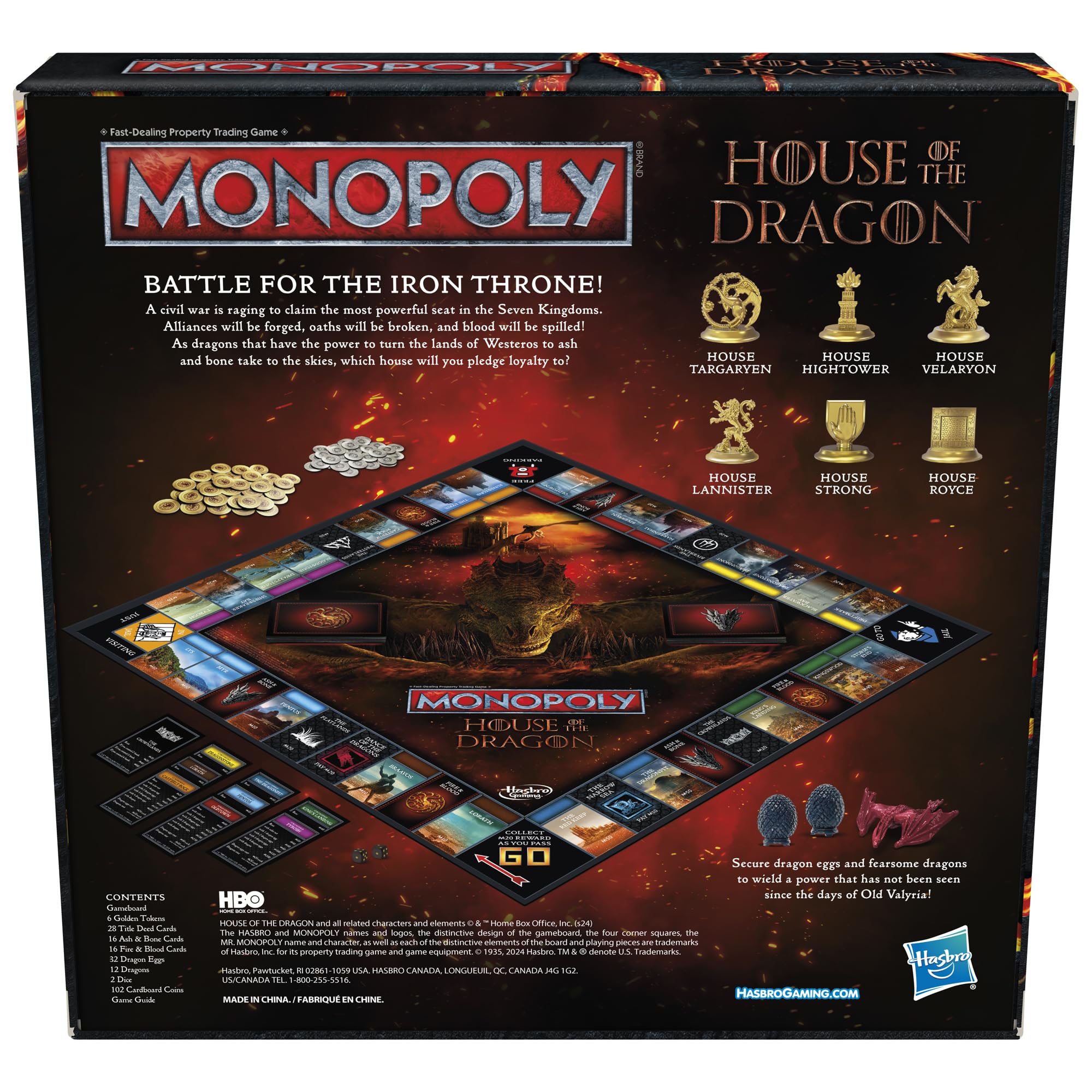 Monopoly House of the Dragon Edition Board Game – 2-6 Players, Ages 17+