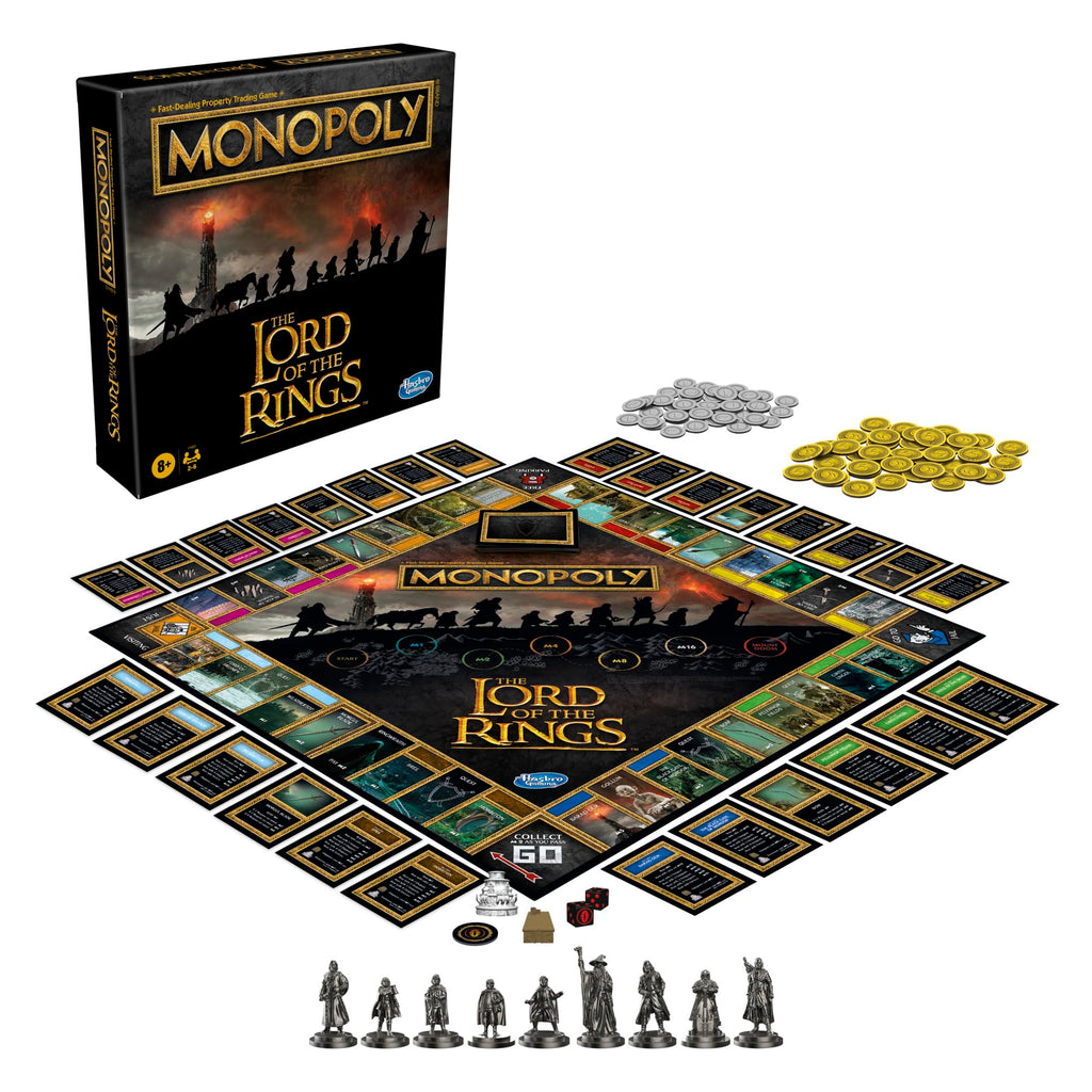 Monopoly: The Lord of the Rings Edition Board Game – Fellowship Members, Ring of Power, 2-6 Players (Amazon Exclusive)