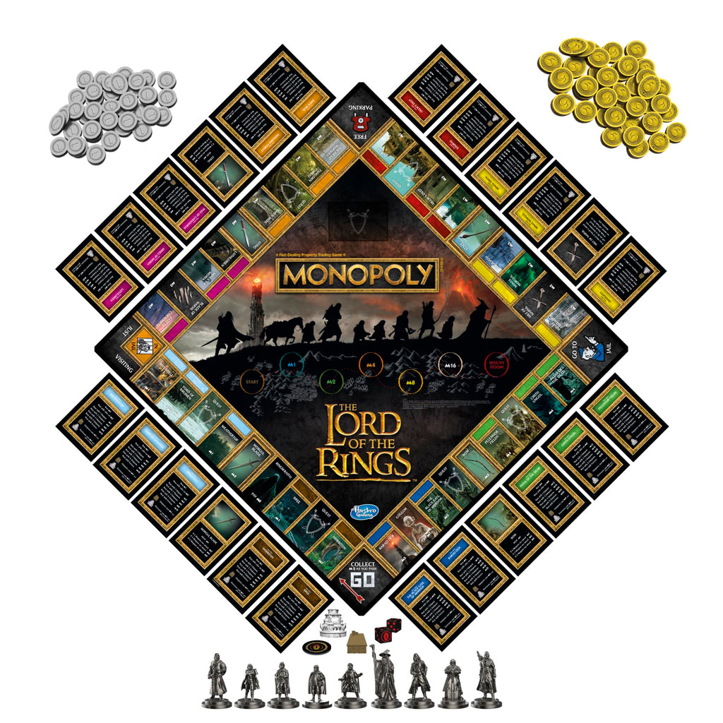 Monopoly: The Lord of the Rings Edition Board Game – Fellowship Members, Ring of Power, 2-6 Players (Amazon Exclusive)