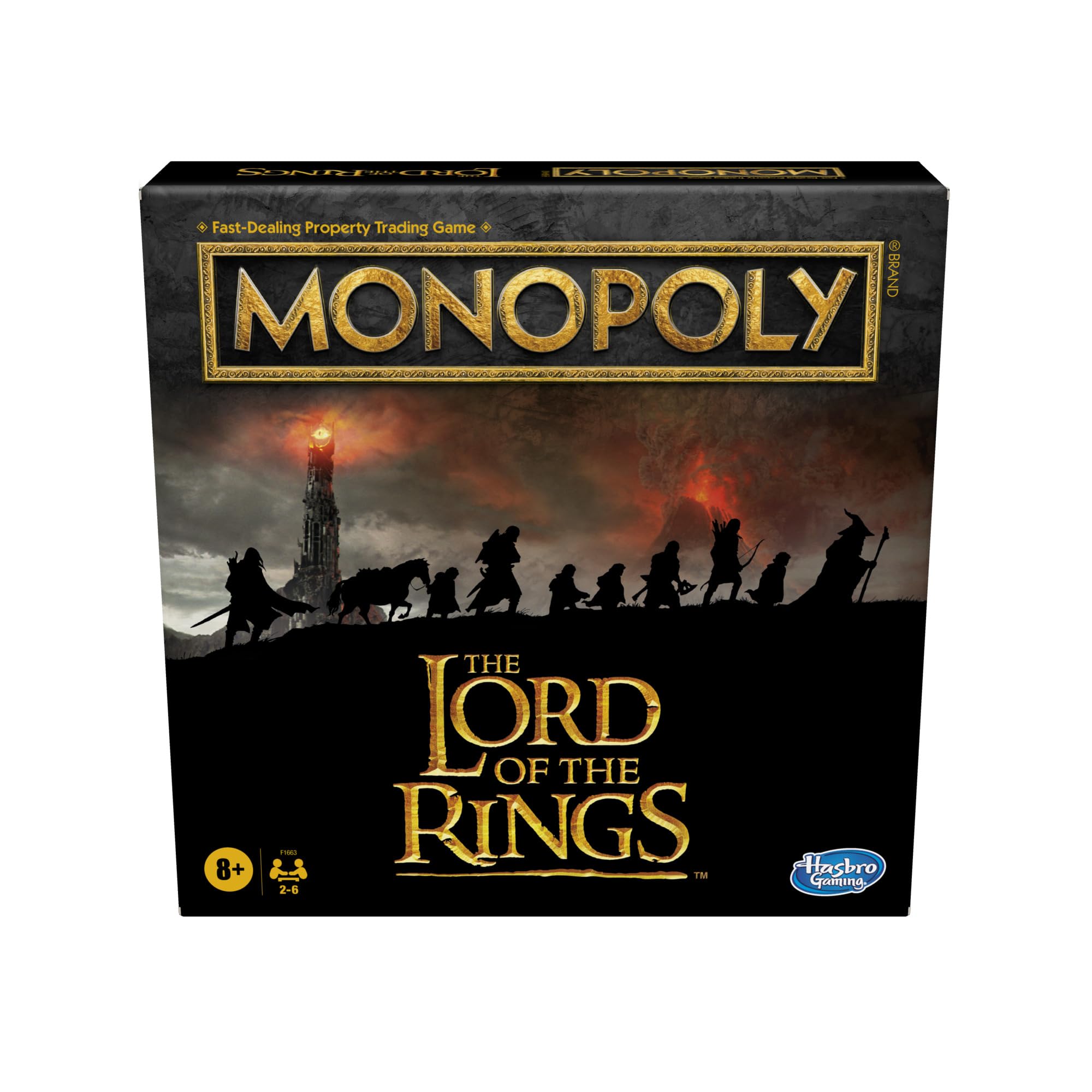 Monopoly: The Lord of the Rings Edition Board Game – Fellowship Members, Ring of Power, 2-6 Players (Amazon Exclusive)