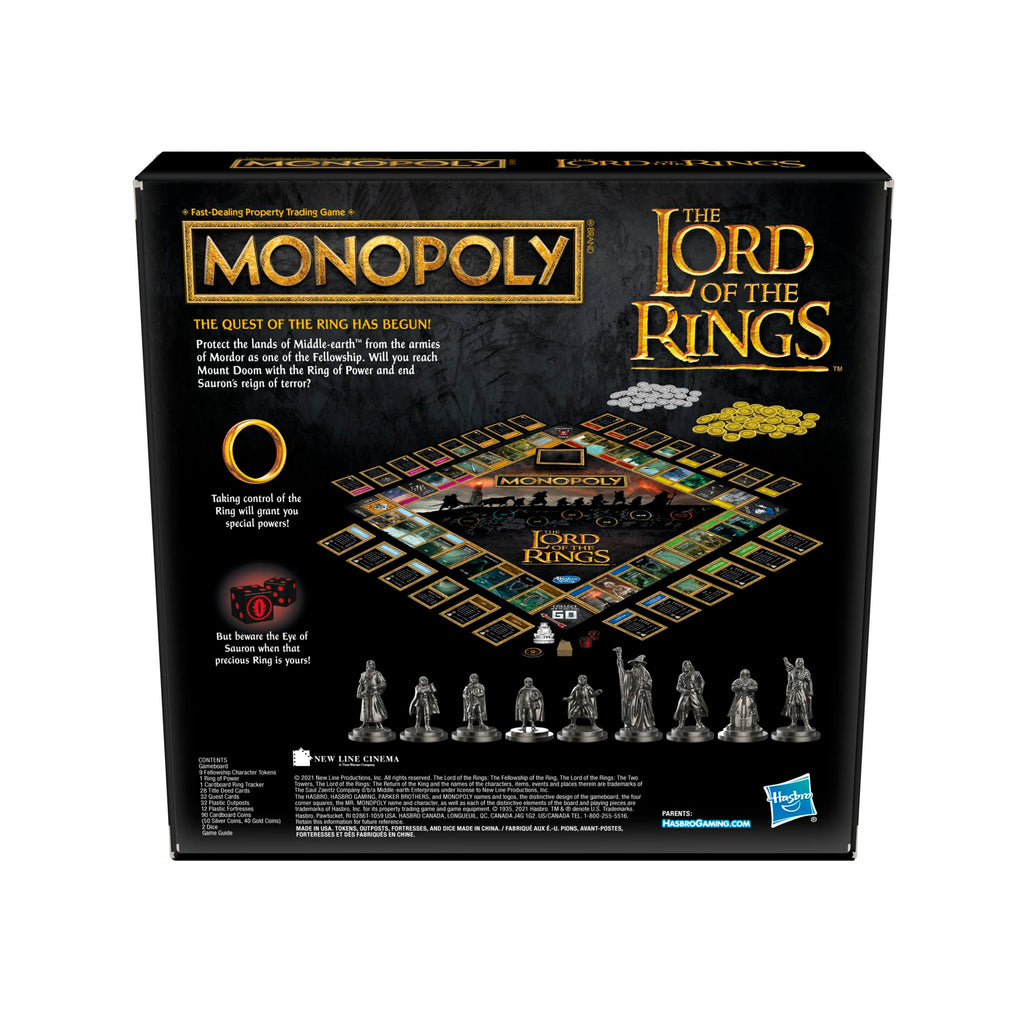 Monopoly: The Lord of the Rings Edition Board Game – Fellowship Members, Ring of Power, 2-6 Players (Amazon Exclusive)
