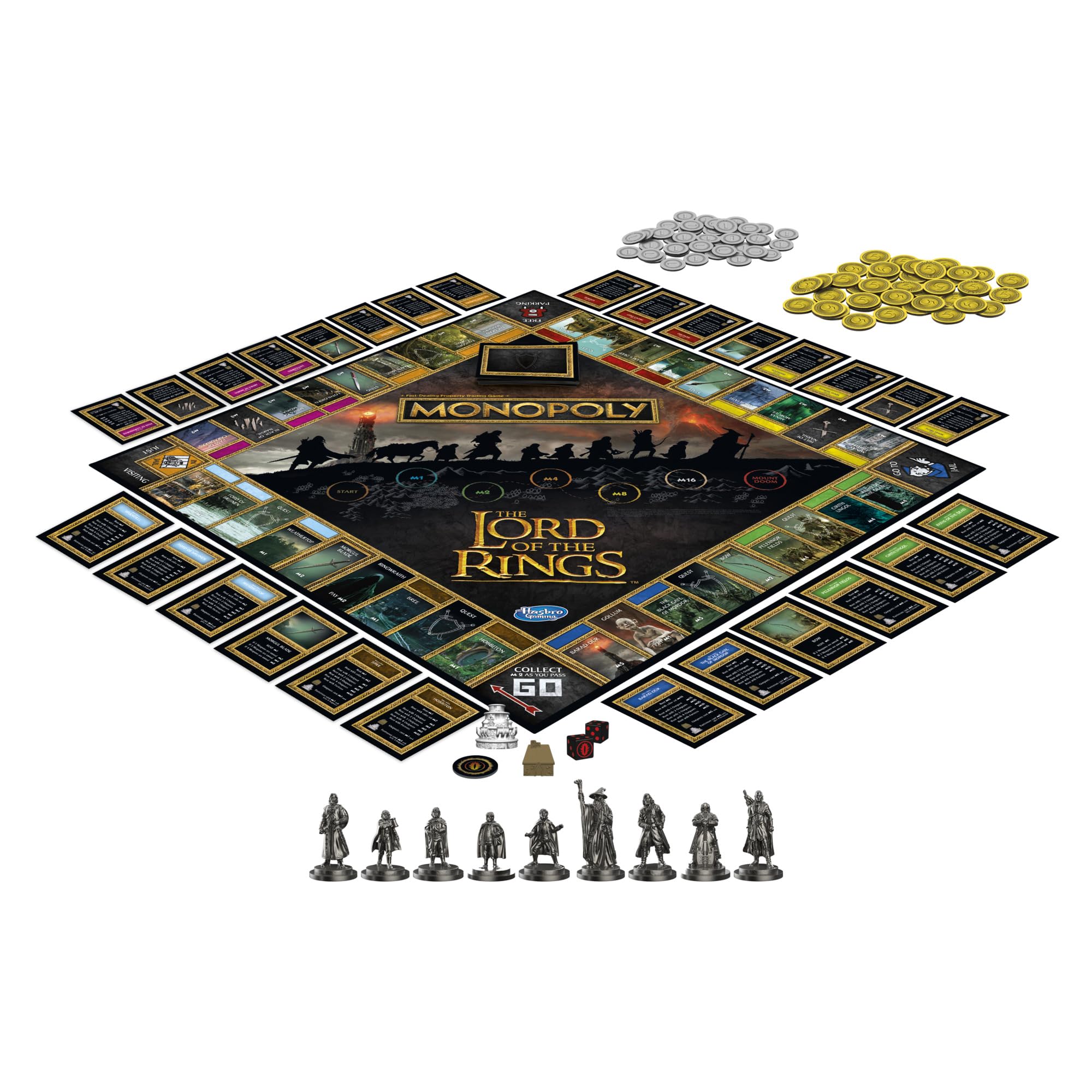 Monopoly: The Lord of the Rings Edition Board Game – Fellowship Members, Ring of Power, 2-6 Players (Amazon Exclusive)