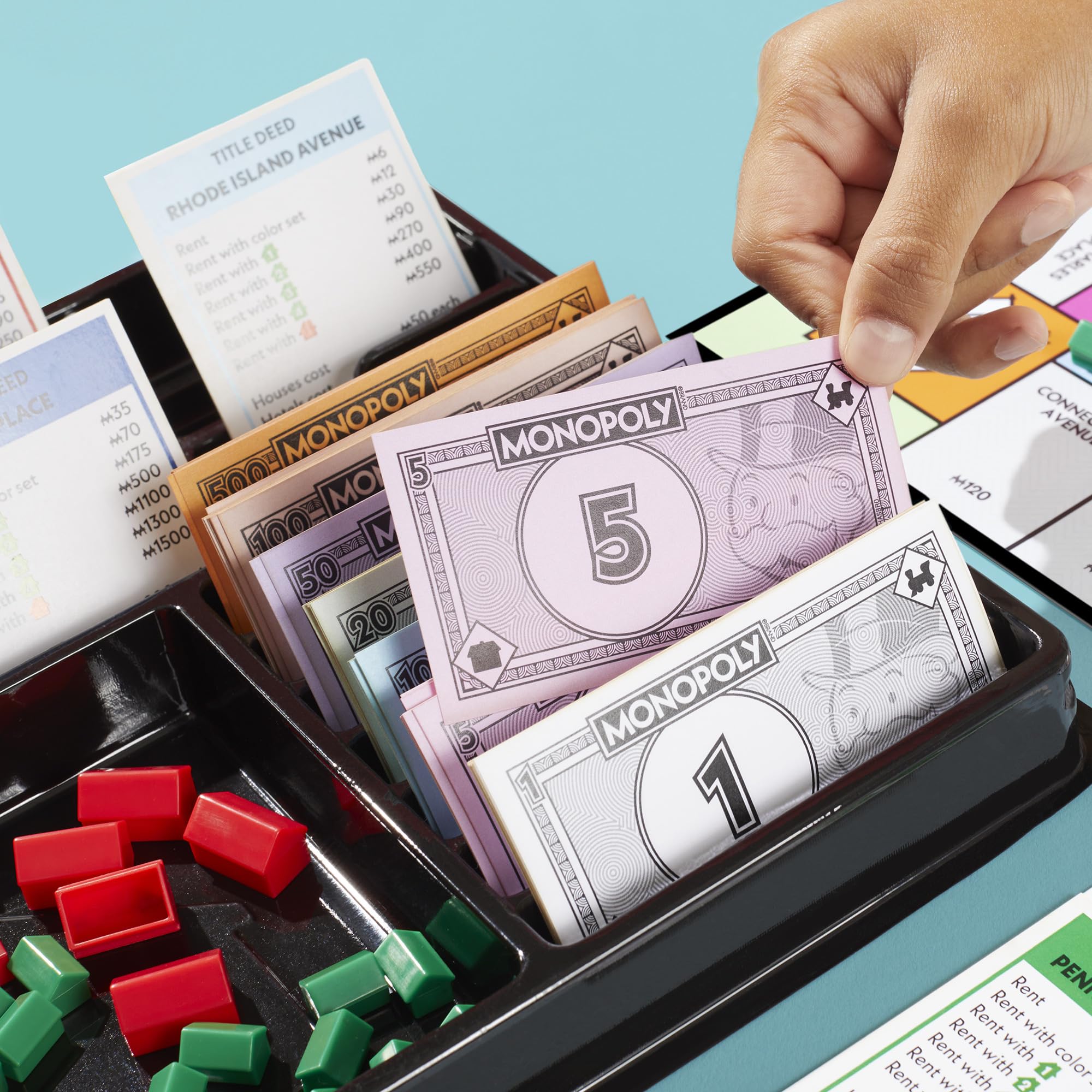 Monopoly Board Game with Storage Tray & Larger Tokens | Ages 8+ | 2-6 Players