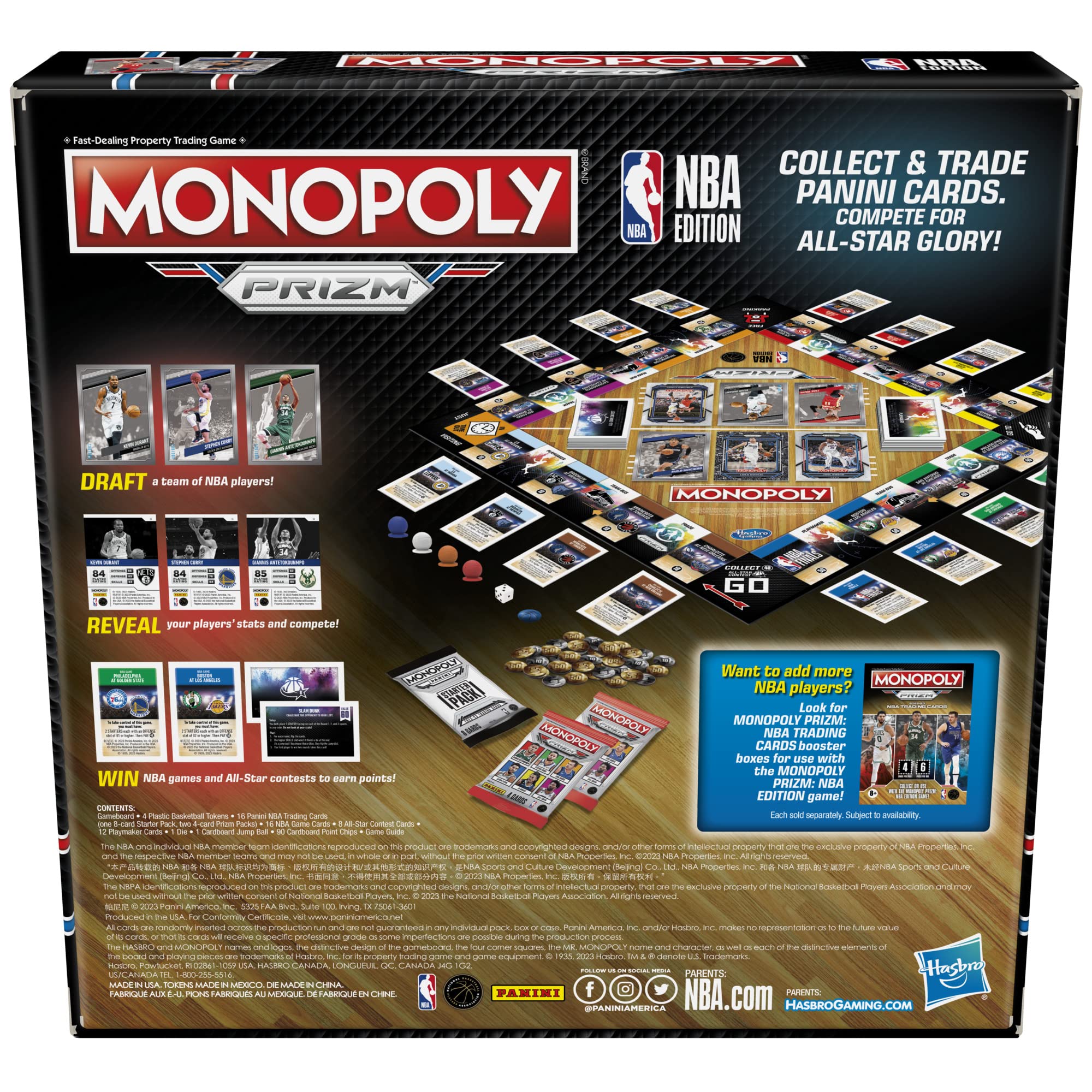 Monopoly NBA – NBA-Themed Board Game by Monopoly | Draft, Trade, Panini Cards