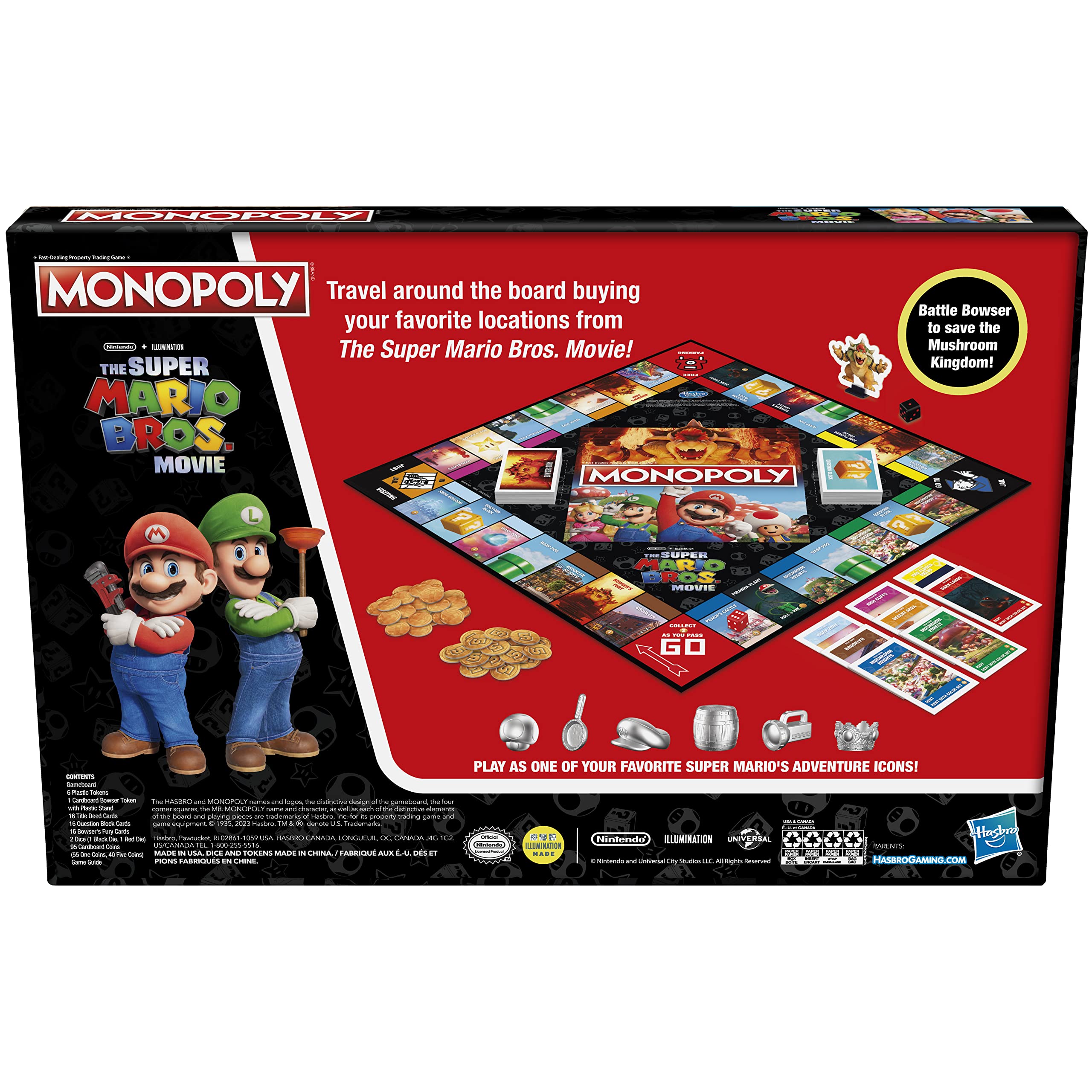 Monopoly The Super Mario Bros. Movie Edition – Family Board Game for Ages 8+ (Amazon Exclusive)