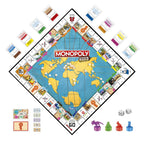 Monopoly Travel World Tour: Geography Edition for Family & Kids | Dry-Erase Gameboard