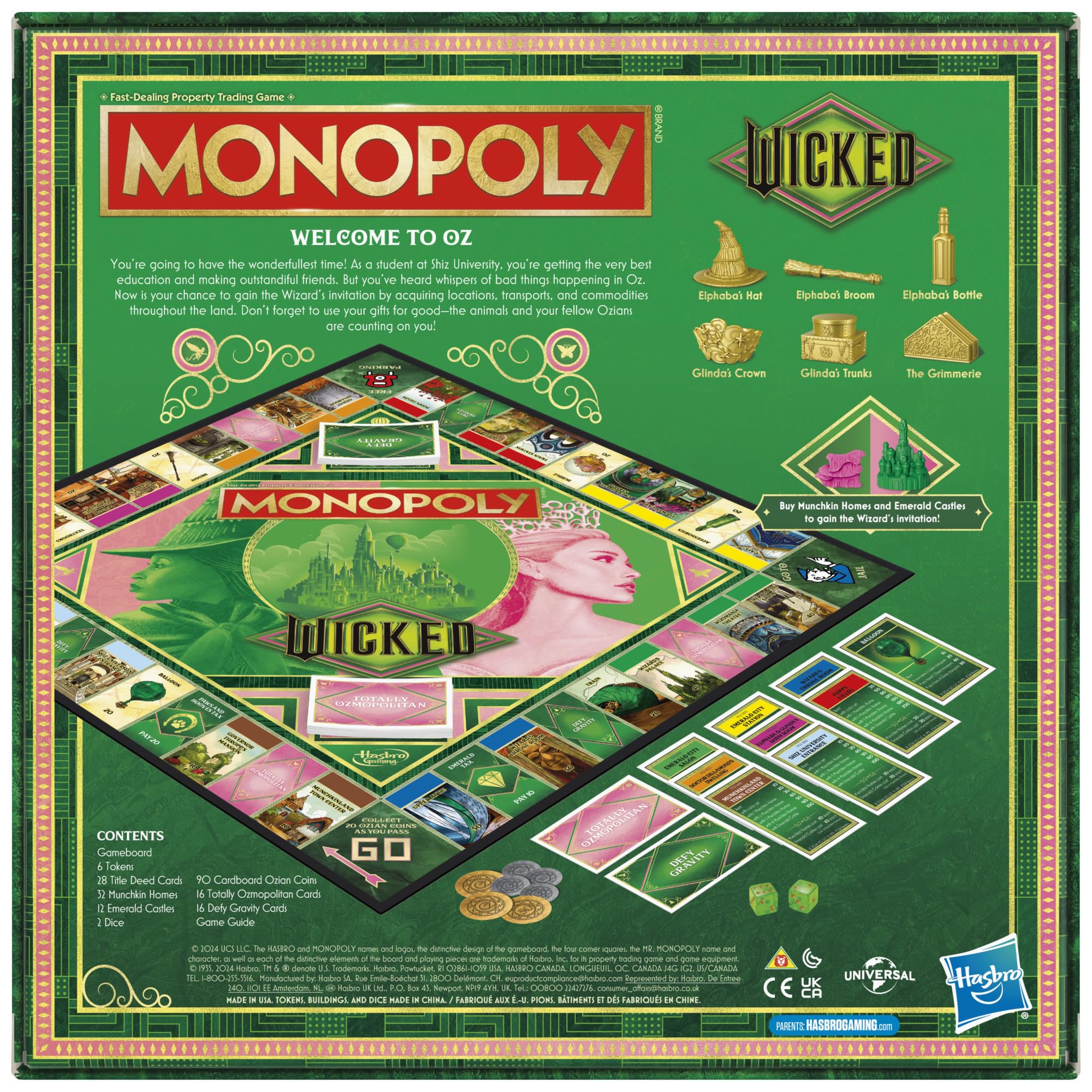 Monopoly Wicked Edition Board Game | Movie-Inspired Family Fun (Ages 8+)
