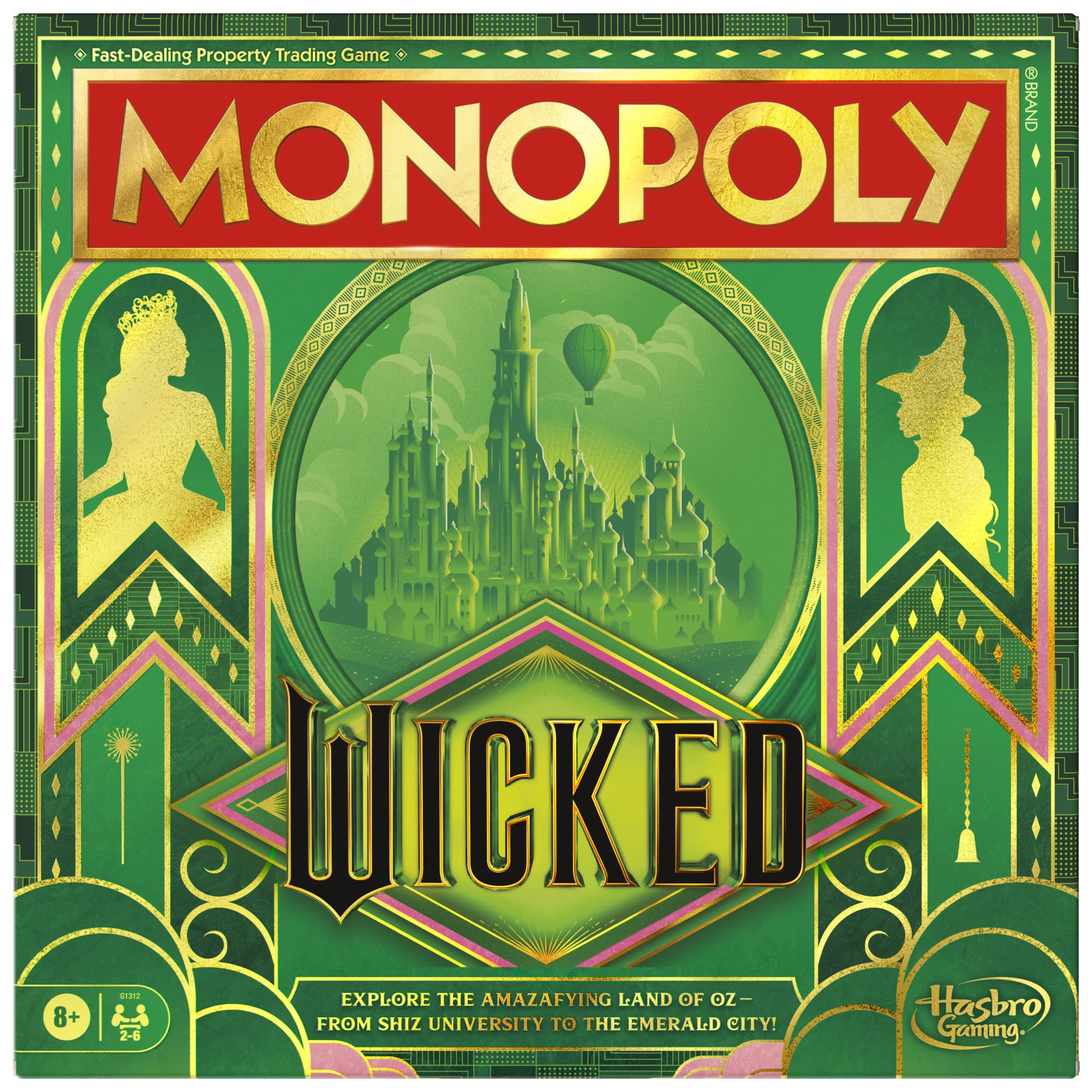 Monopoly Wicked Edition Board Game | Movie-Inspired Family Fun (Ages 8+)