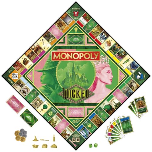 Monopoly Wicked Edition Board Game | Movie-Inspired Family Fun (Ages 8+)