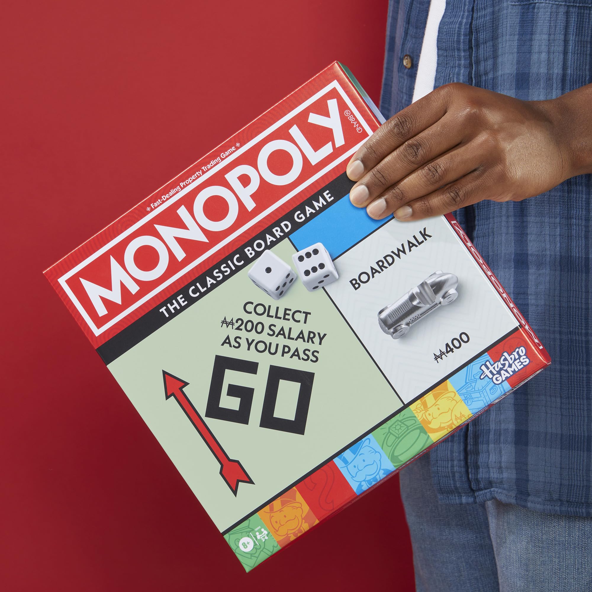 Monopoly Board Game with Storage Tray & Larger Tokens | Ages 8+ | 2-6 Players
