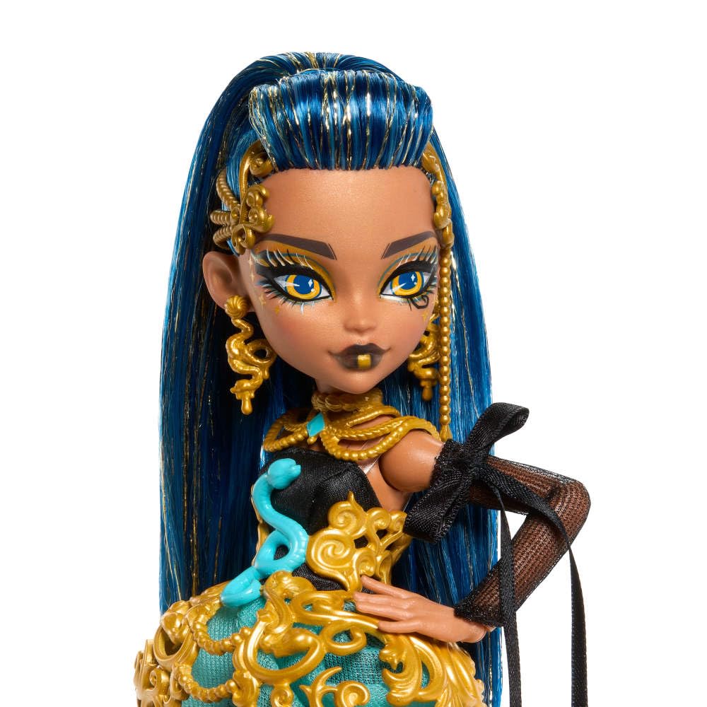 Monster High Cleo De Nile Scary Sweet Birthday Doll – Golden Party Dress & Themed Accessories
