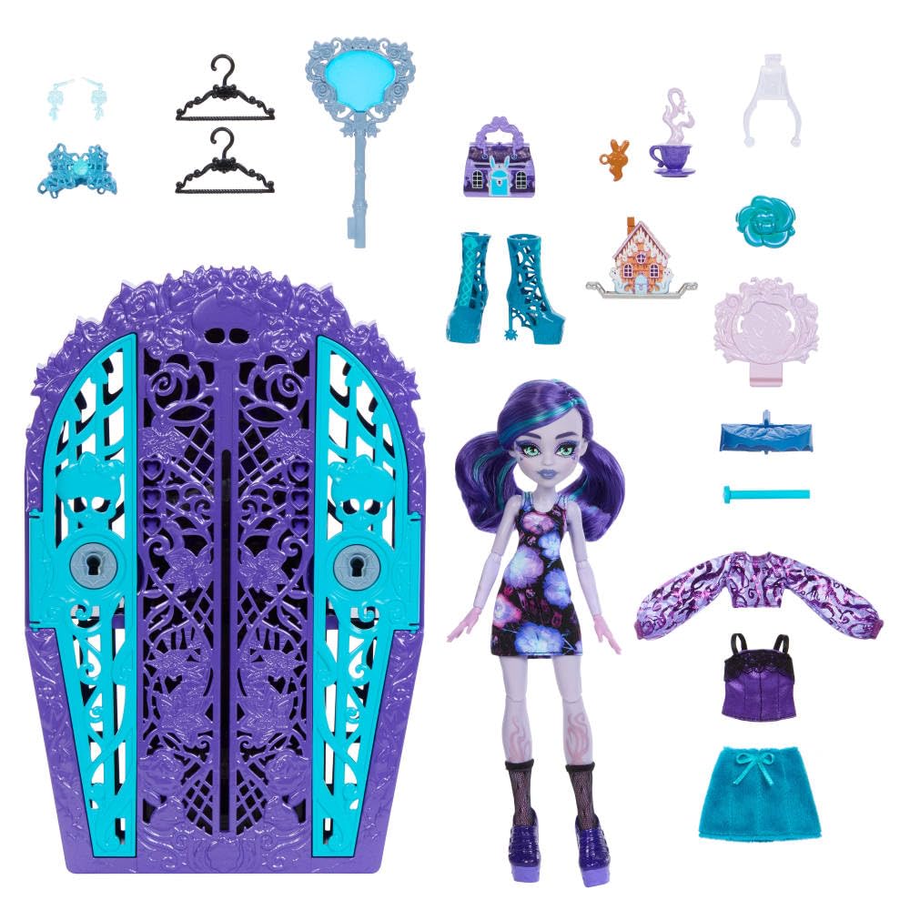 Monster High Skulltimate Secrets Garden Mysteries: Twyla with Reveal Closet & 19+ Tea Party Surprises