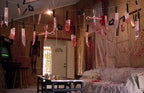 Moon Boat Halloween Bloody Banner: 4-Piece Horror Garland for Creepy Movie Theme