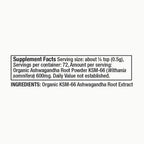Moon Juice Organic Ashwagandha Supplement – KSM-66 Root Powder (15:1) for Focus, Mood & Stress, 72 Servings