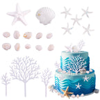 Morofme 20Pcs Seashells Cake Toppers – Ocean Themed Dessert Decor
