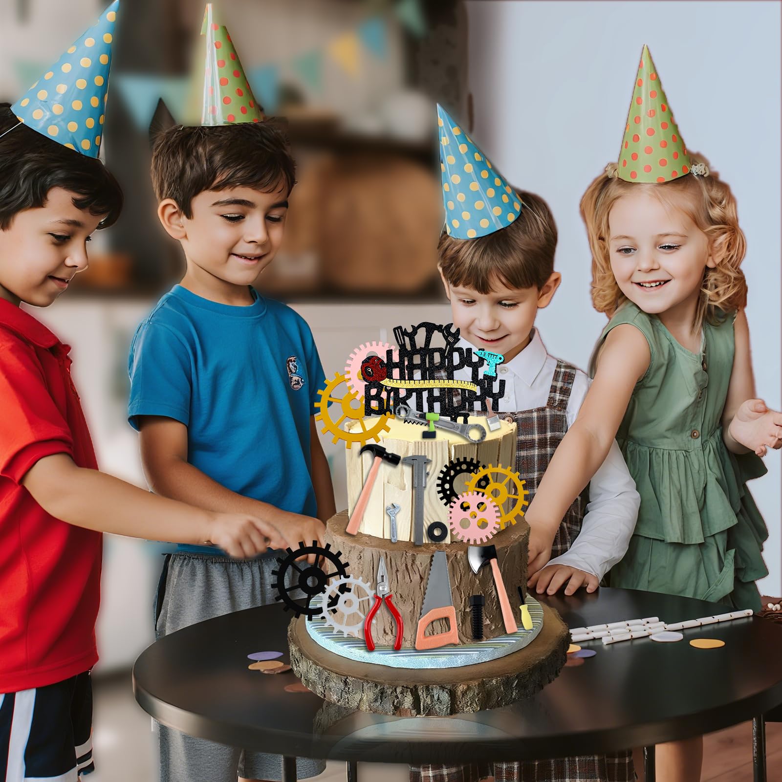 Morofme Tools Cake Topper Set – Hammer, Wrench & Screwdrivers for Construction Themed Cakes