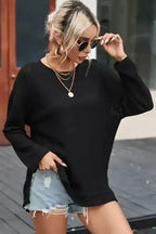 Moss Green Textured Knit Top | Plus Size Long Sleeve