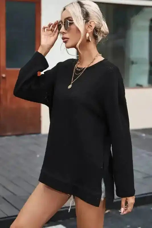 Moss Green Textured Knit Top | Plus Size Long Sleeve