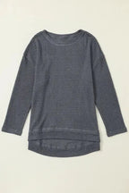 Moss Green Textured Knit Top | Plus Size Long Sleeve