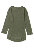 Moss Green Textured Knit Top | Plus Size Long Sleeve