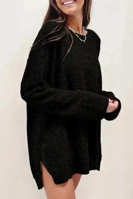 Moss Green Textured Knit Top | Plus Size Long Sleeve