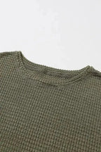 Moss Green Textured Knit Top | Plus Size Long Sleeve