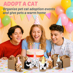 Motionchic 20-Set Cat Plush Toys with Birthday Hats & Kraft Boxes