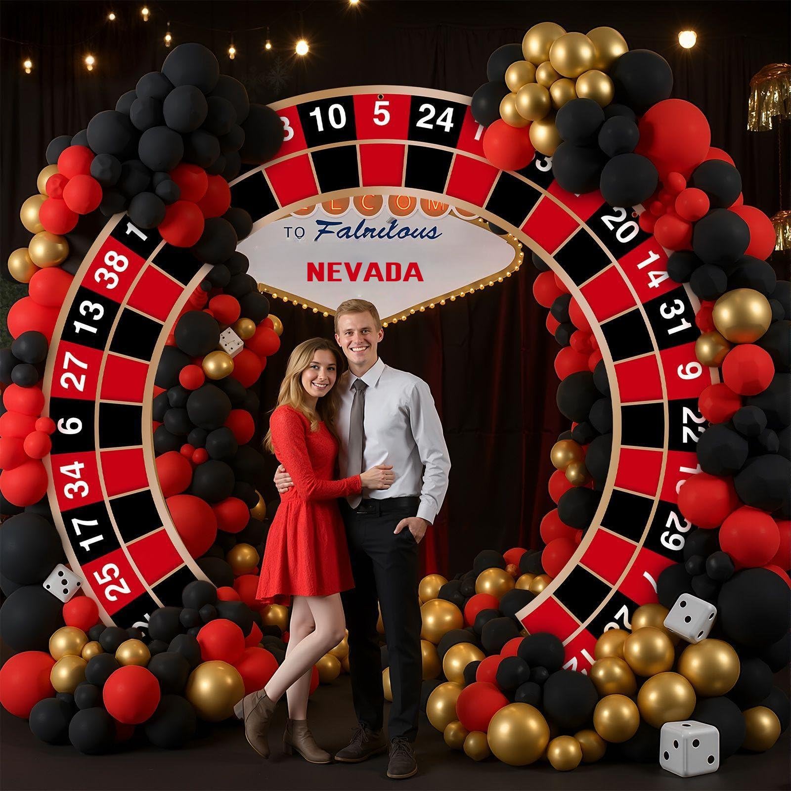 Moukeren Large Casino Night Banner | Vegas Party Decor for Porch Entryway