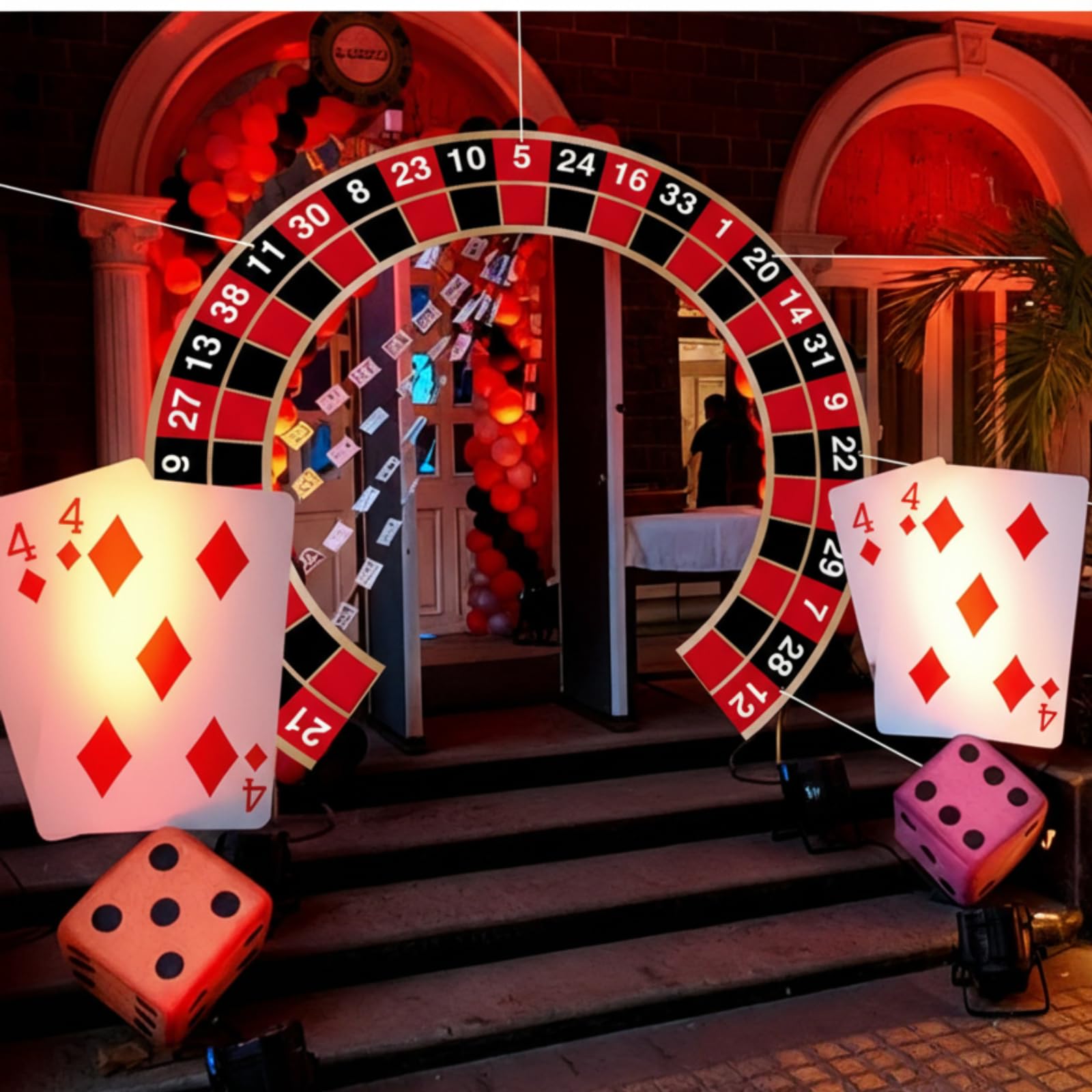Moukeren Large Casino Night Banner | Vegas Party Decor for Porch Entryway