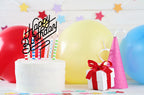 MPRVAKYF Happy Birthday Cake Topper - Black Acrylic Cake Decoration