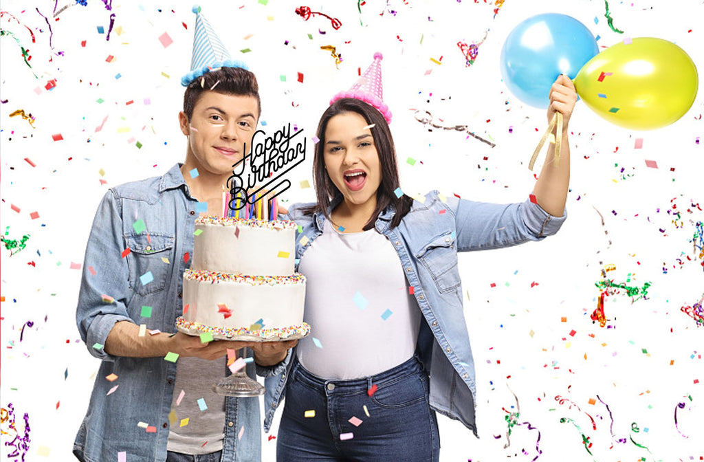 MPRVAKYF Happy Birthday Cake Topper - Black Acrylic Cake Decoration