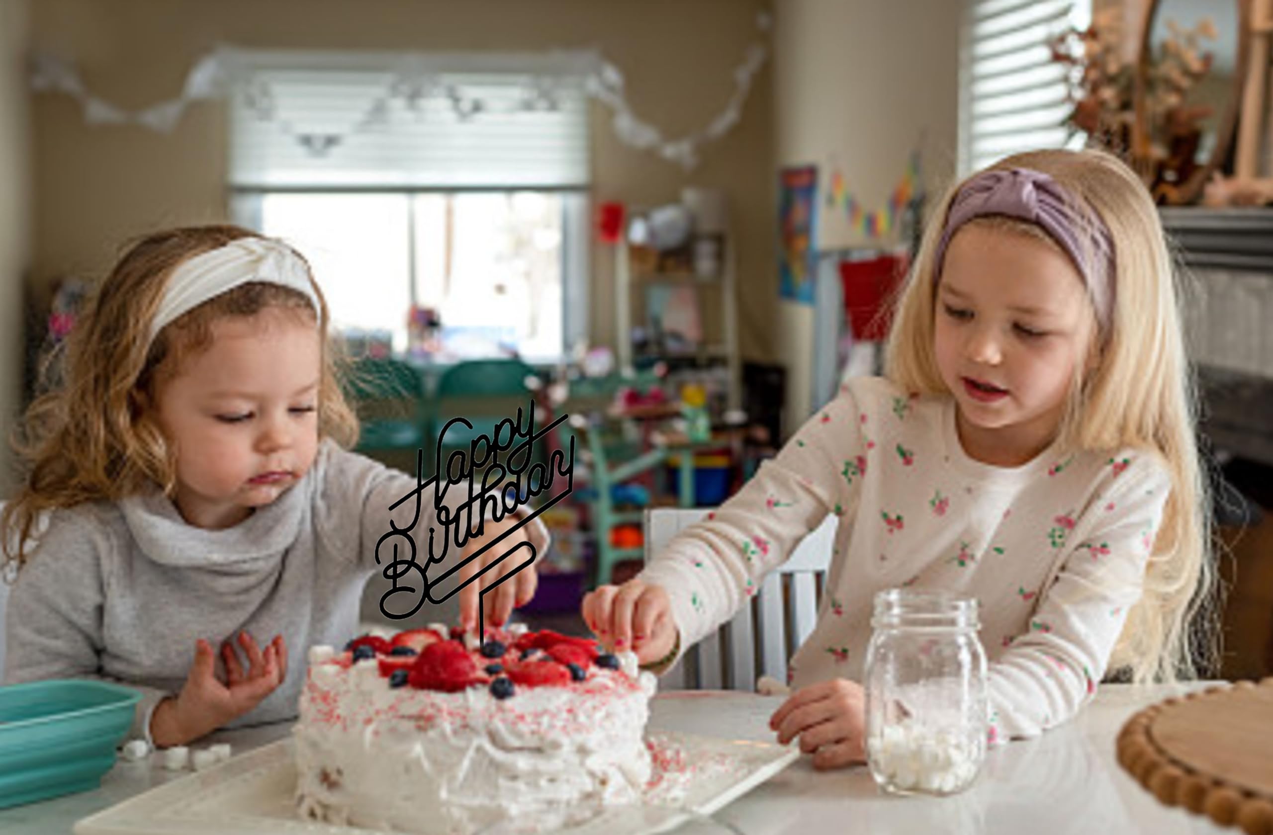 MPRVAKYF Happy Birthday Cake Topper - Black Acrylic Cake Decoration