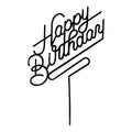 MPRVAKYF Happy Birthday Cake Topper - Black Acrylic Cake Decoration