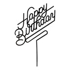 MPRVAKYF Happy Birthday Cake Topper - Black Acrylic Cake Decoration