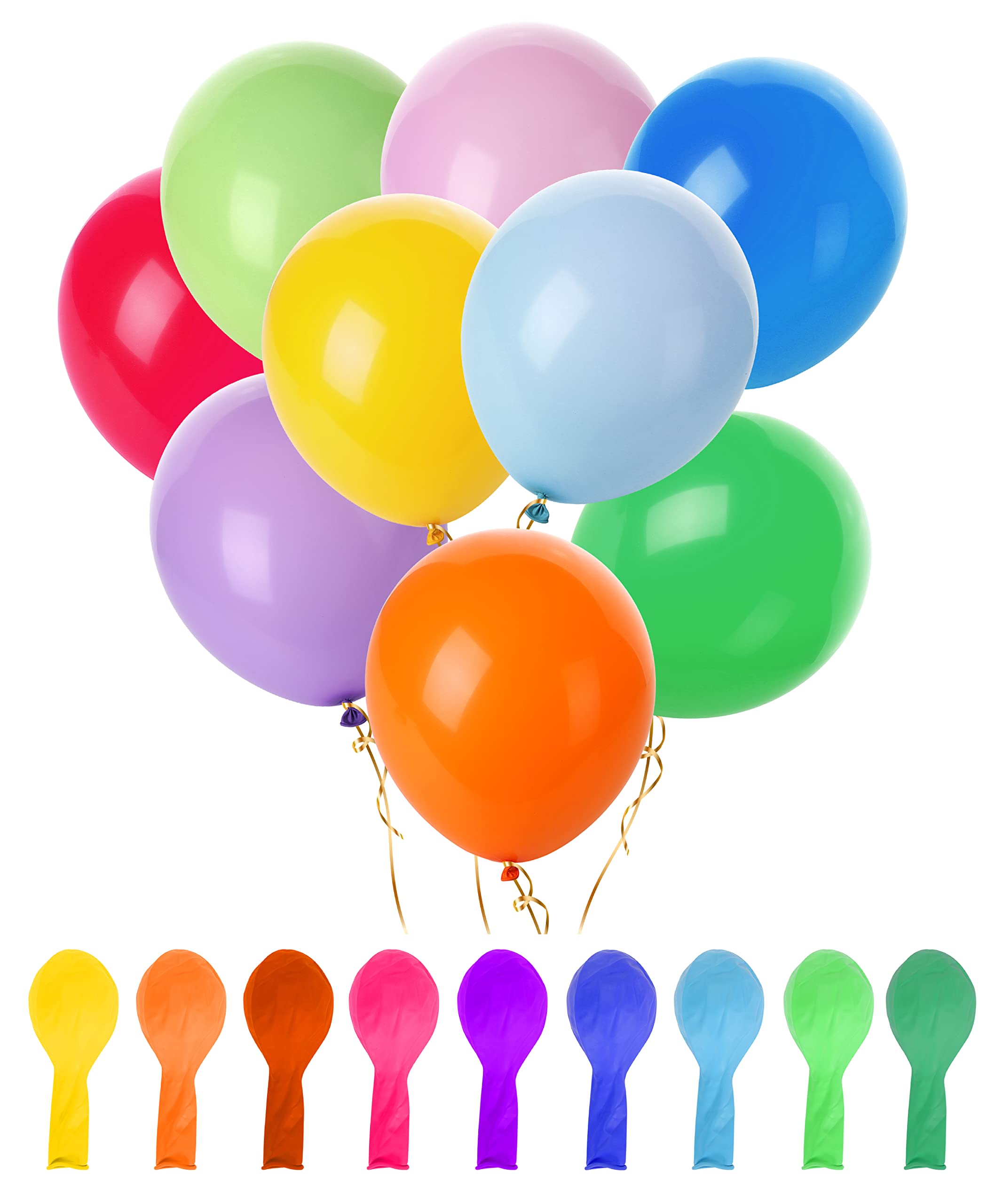 Mr. Pen Balloons – 12in, 54 Pack, Vibrant Rainbow Colors for Parties
