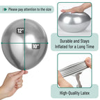 Mr. Pen Metallic Balloons - 12 Inch, 100 Pack, Silver | Party Decor