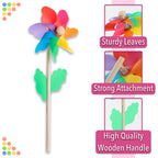 Mr. Pen Rainbow Flower Pinwheels – 10 Pack for Garden, Yard, and Party Decor