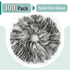 Mr. Pen Metallic Balloons - 12 Inch, 100 Pack, Silver | Party Decor