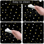 MRJ 3 Pack Gold and Black Happy Birthday Tablecloths 54x108 – Star Table Cover