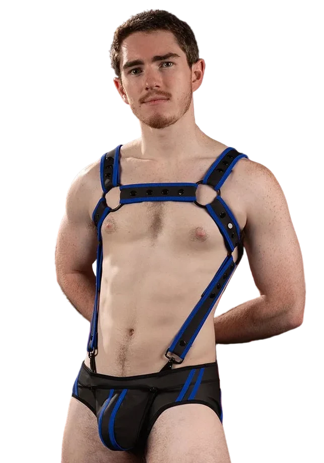 Mr.S Leather FuckGear Crossbow Harness Black/Blue