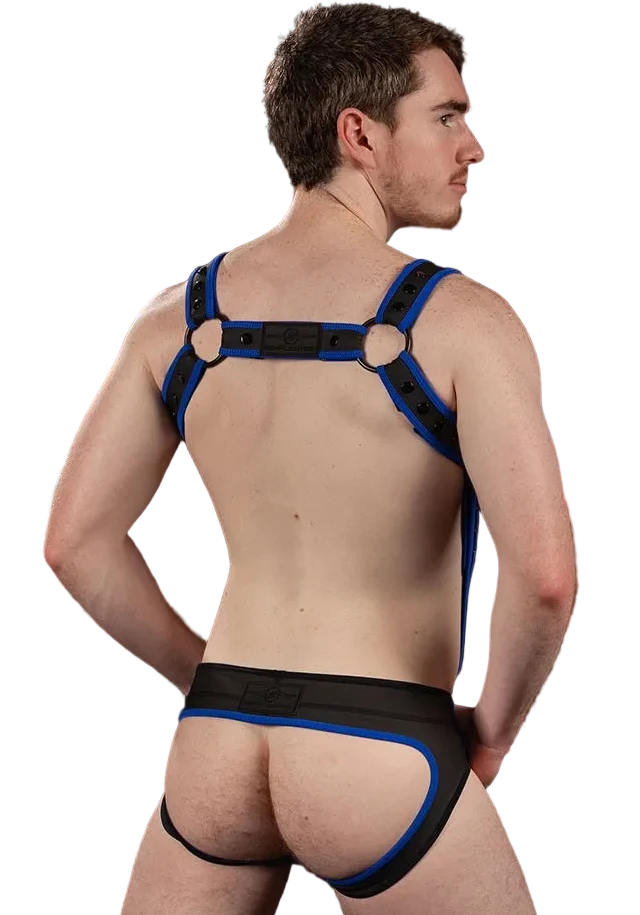 Mr.S Leather FuckGear Crossbow Harness Black/Blue