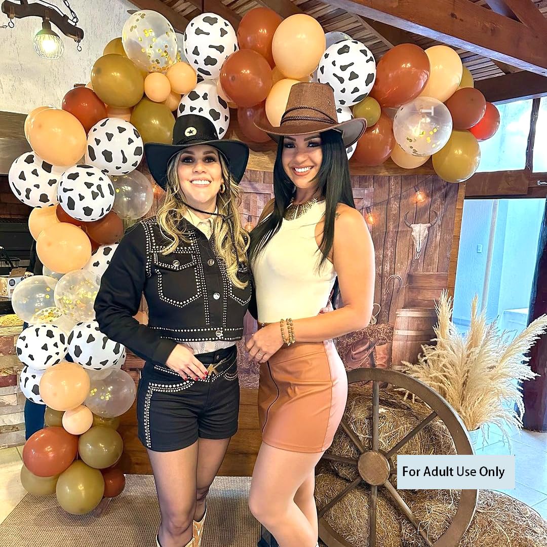 Msiveavz Cow Print Balloons Set – 60pcs Brown Latex Balloons for Adult Western Farm Parties